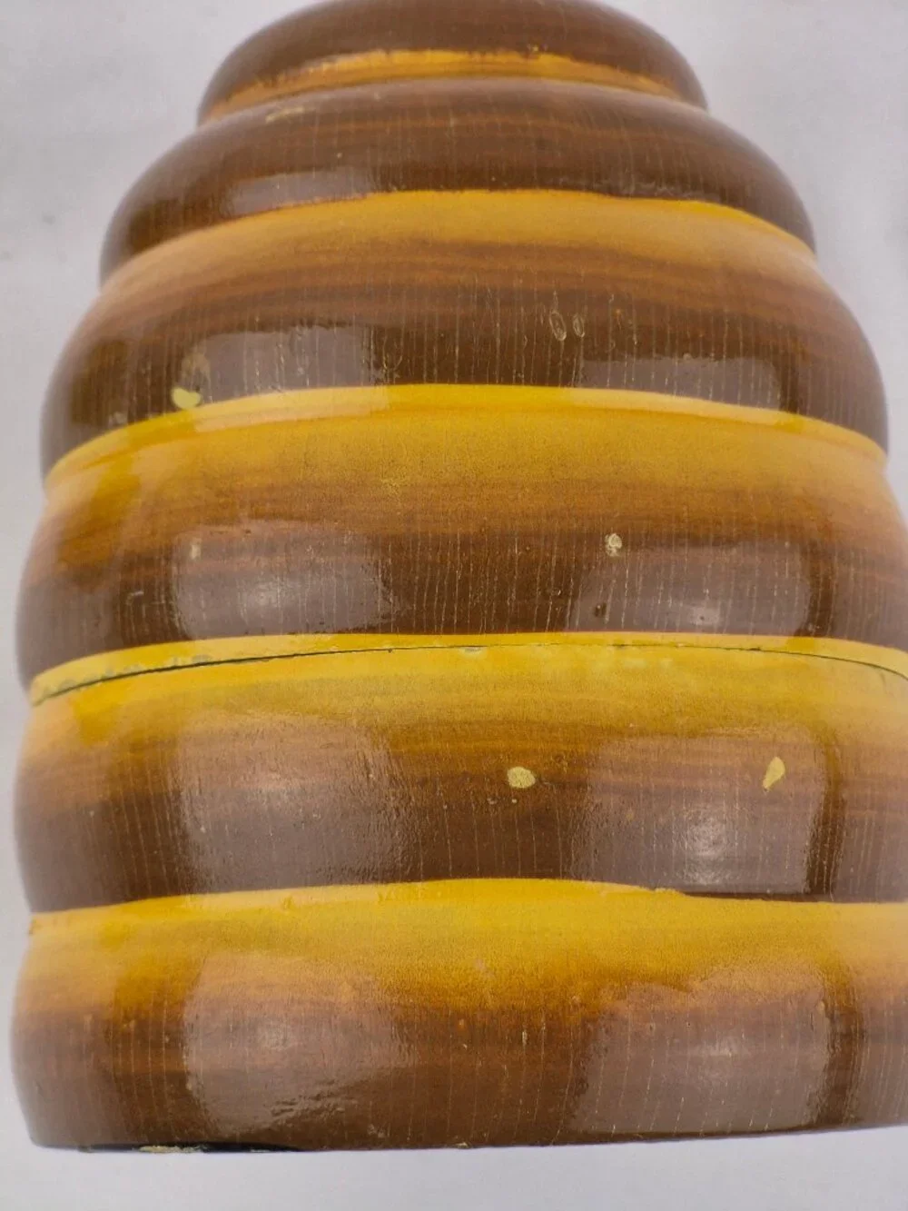 Hand Painted Ten Wooden Nesting Bees with Bee Hive